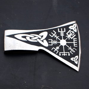 DH Tool014 -Custom Hand Forged from 5160 Spring Steel  Bearded , Viking , Throwing , Hunting , Spike Tomahawk  Axe Head Free Sheath