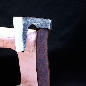 DH Tool-001 Hand Forged 5160 High Carbon Steel Axe With Rose Wood Handle, Viking Beard Style Tomahawk With Free Leather Sheath