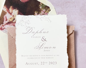 SAMPLE-Regal and Classic Blush Wedding Invitation Suite- Fully Customizable