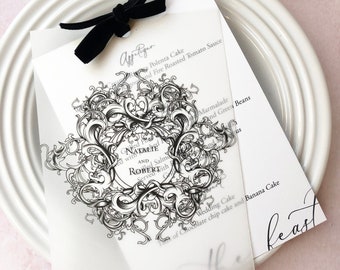 SAMPLE-Vellum Overlay Menu with Velvet Ribbon