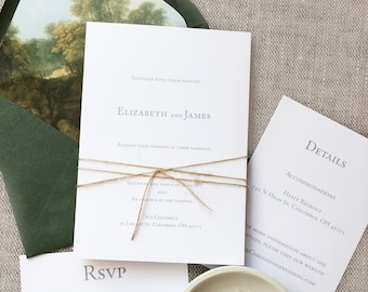 SAMPLE-Muted Grey Classic and Clean Wedding Invitation Suite