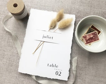 SAMPLE-Simplistic Wedding Place Card with Floral Insert