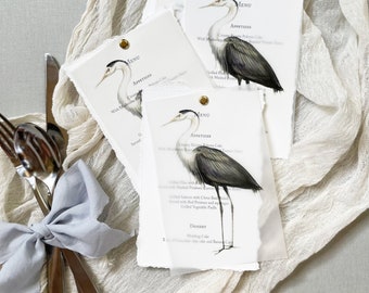SAMPLE-Fine Art Vellum Overlay Wedding Menu- Fully Customizable