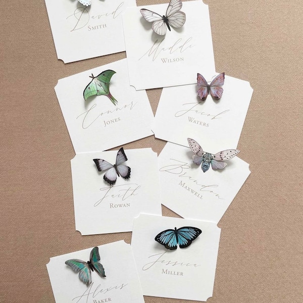 SAMPLE- 3D Butterfly Placecard - Entièrement personnalisable