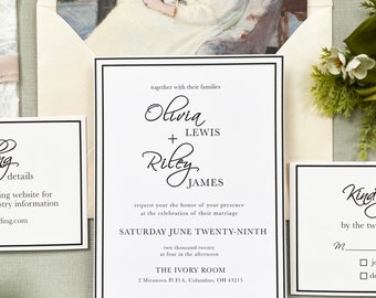 SAMPLE-Timeless, Elegant, and Simple Wedding Invitation with Modern Script Calligraphy- Other Colors Available