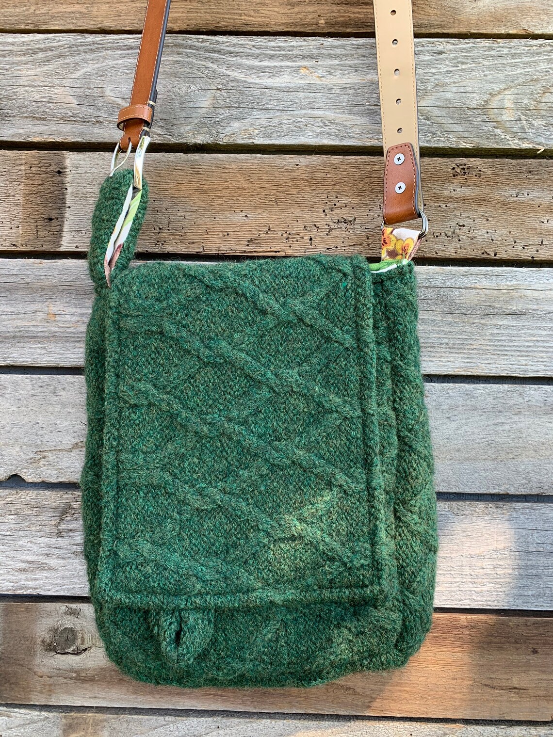 Knit Messenger Bag Etsy