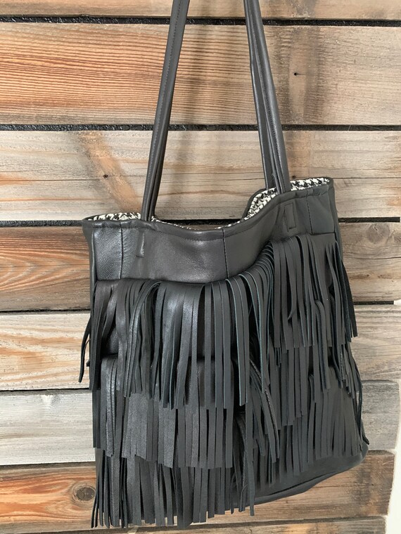 fringed shoulder bag