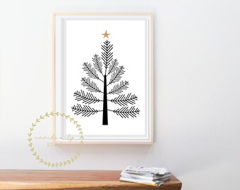 Impresión de árbol de Navidad - Decoración navideña