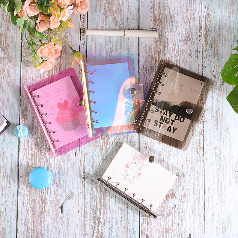 Transparent Binder Notebook Cover with 6 Ring Binder PVC Etsy