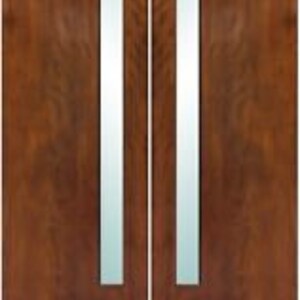 Avanti Flush Modern Solid Mahogany Wood Entry Door With - Etsy