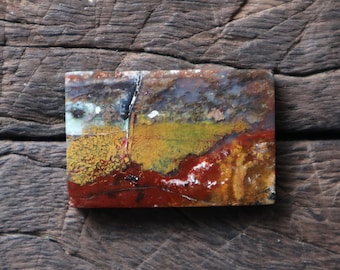 Multicolor Opalized Petrified Wood Cabochon, Handmade Agate Gemstone