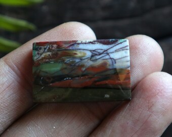 Opalized Petrified Wood Jasper Cabochon, Handmade Art