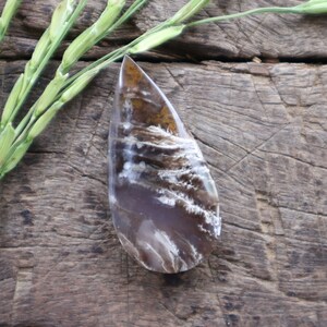 Natural Plume Purple Agate Teardrop Cabochon