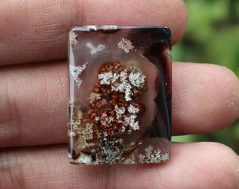 Natural Forest Moss Agate Cabochon | Landscape Stone for Jewelry