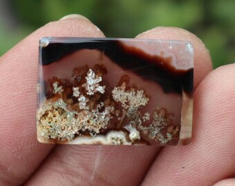 Forest Moss Agate Cabochon | Natural Gemstone for Ring, Pendant