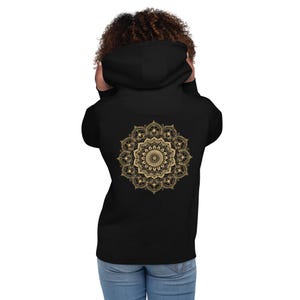 Mandala Unisex Premium Hoodie Black and Gold Mandala Hoodie Sweatshirt for Him Sweatshirt for Her Hoodie For Men and Women Festival Hoodie