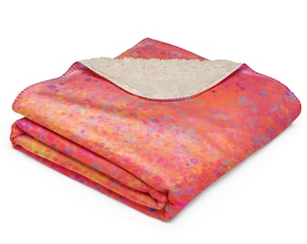 Pink Sherpa Blanket: Heartburst, Super Soft Cozy Throw