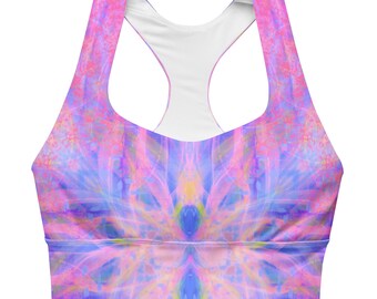 Lavender Portal Sports Bra: Recycled Polyester Workout Top