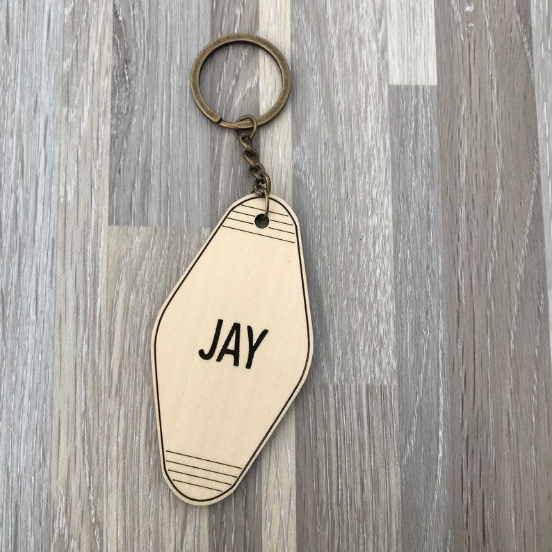 Vintage Personalized Hotel Keychain Custom Name Party Gift
