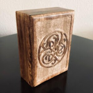 Celtic Distressed Mango Wood Keepsake Trinket Jewelry Storage Handcrafted Box