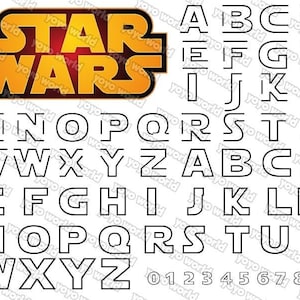 star wars font, star wars letters, star wars font svg, star wars font cricut,  star wars font silhouette, star wars cuttable font-ink