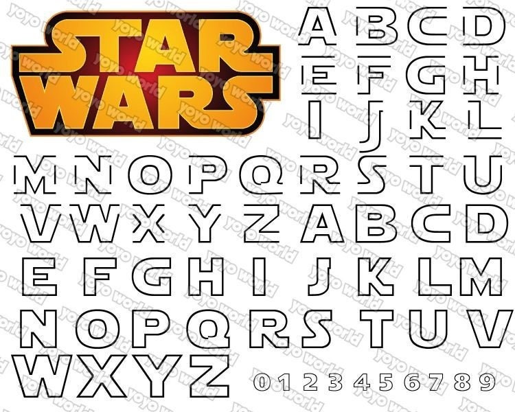 Star Wars Font Stencil Printable - Pattern & Stencils