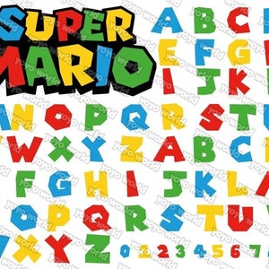 fonte super mario, fonte mario, letras super mario, fonte super mario svg, fonte super mario cricut, silhueta de fonte super mario, super mario