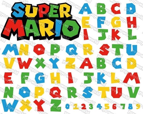 Super Mario Font Mario Font Super Mario Letters Super Mario - Etsy Norway