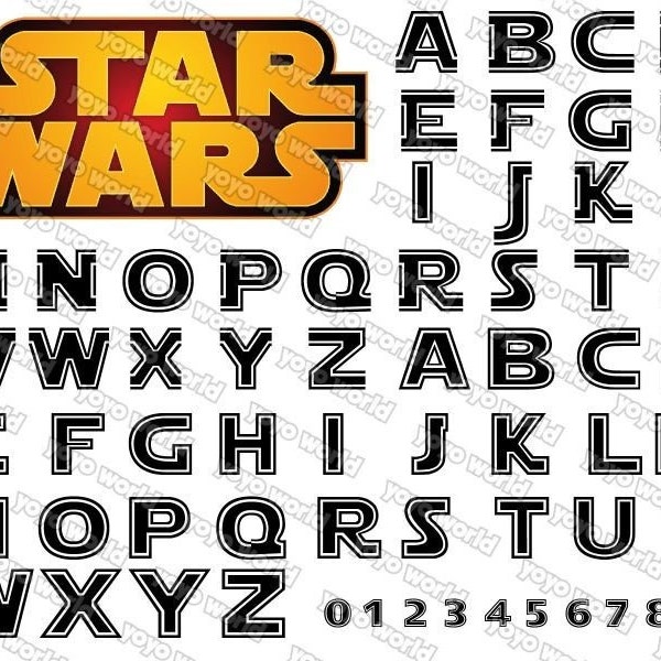 star wars font, yedi font,star wars letter, star wars font svg, star wars font cricut,  star wars font silhouette, cuttable font-ink