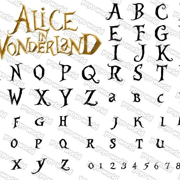 alice font, alice in wonderland font, alice font, alice in wonderland svg, alice in wonderland font svg, alice in wonderland font cricut