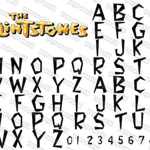 Flintstones font, Flintstones svg, Flintstones font svg, Flintstones font cricut,  Flintstones font silhouette, Flintstones cuttable font