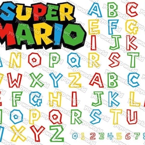 Super Mario Schriftart, Mario Schriftart, super Mario Svg, super Mario Schrift Art Svg, super Mario Schrift cricut, super Mario Schrift Silhouette, Mario Svg Schriftart