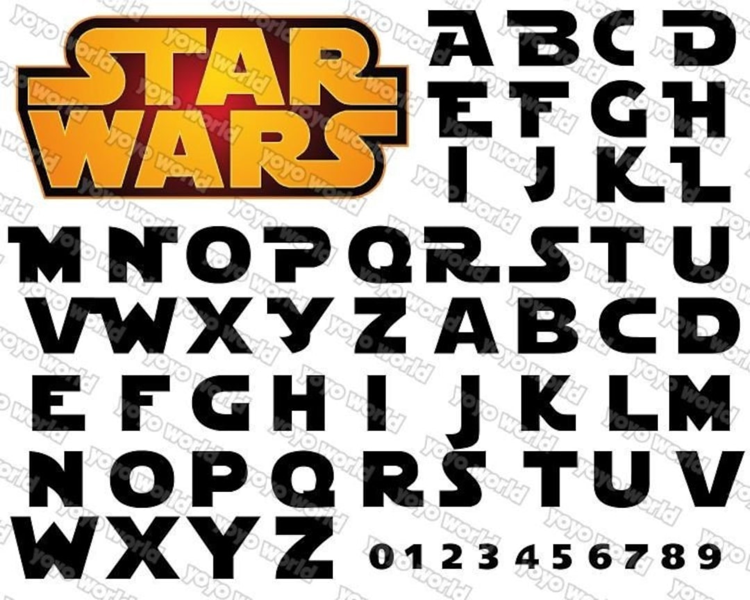 Star Wars Font, Star Wars Name, Star Wars Font Svg, Star Wars Font Cricut, Star Wars Font