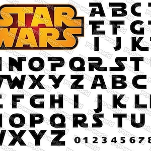 Star Wars lettertype, Star Wars naam, Star Wars lettertype SVG, Star Wars lettertype cricut, Star Wars lettertype silhouet, Star Wars Graveerbare lettertype-inkt
