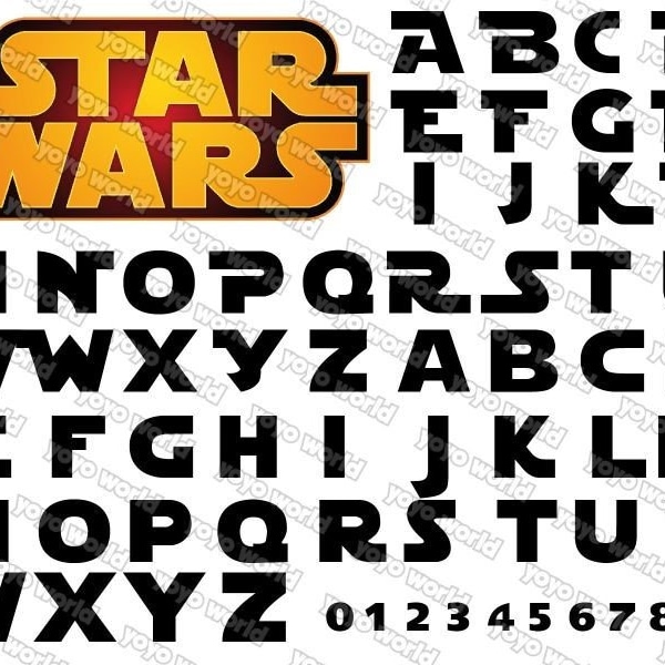 star wars font, star wars name, star wars font svg, star wars font cricut,  star wars font silhouette, star wars cuttable font-ink