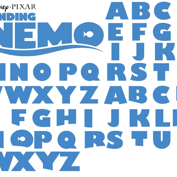 nemo font, dory font, nemo font svg, nemo font silhouette, nemo font cricut, nemo cuttable font-ink