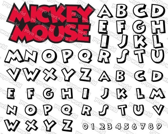 Mickey Font Mickey Svg Mickey Font Svg Mickey Font Cricut Etsy Uk