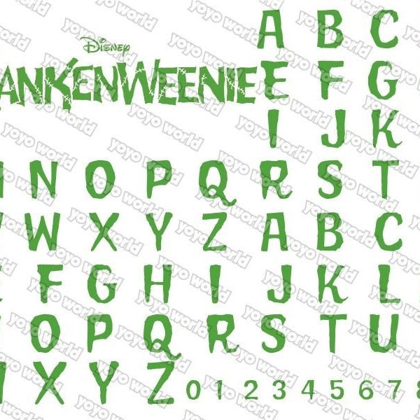 Frankenweenie font, Frankenweenie svg, Frankenweenie font svg, Frankenweenie font cricut,  Frankenweenie font silhouette, Frankenweenie