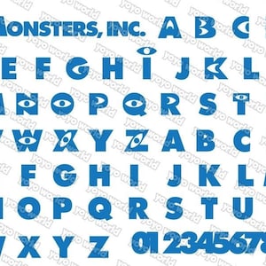 carattere Monsters Inc, carattere Monsters University, Monsters Inc SVG, carattere Monsters Inc SVG, carattere Monsters Inc cricut, sagoma carattere Monsters Inc