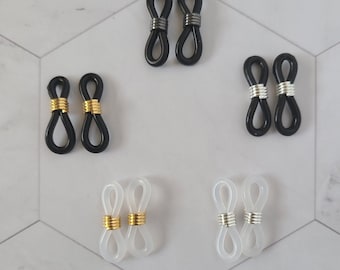 RUBBER END CONNECTORS for chains (can be used to convert mask chain to glasses chain)