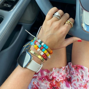 Collar y pulsera de cuentas de piedra (hechos a pedido)