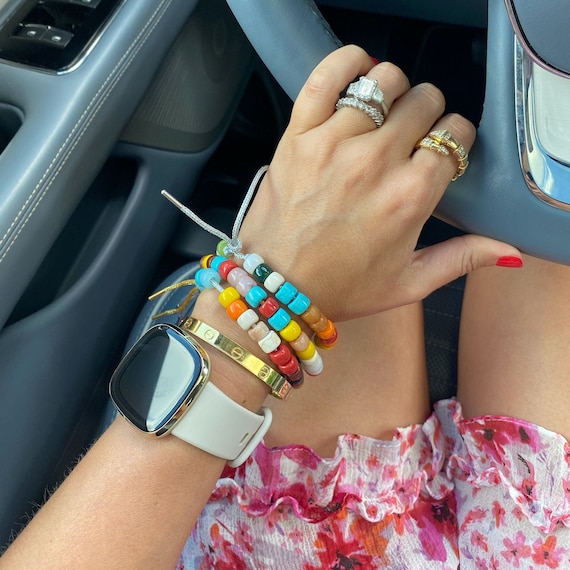 Custom Stone Bead Necklace or Bracelet in Your Choice of Colors
