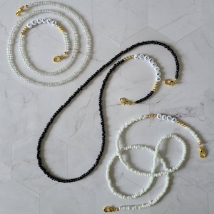 CLASSIC ELEGANT CHAIN for Sunglasses, Eye Glasses, Mask or Id Card with Gold- Plated Beads and Clasps with your choice of Glass Beads