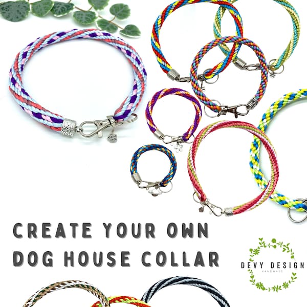 CreateYourOwn Unique braided dog collar - House collar