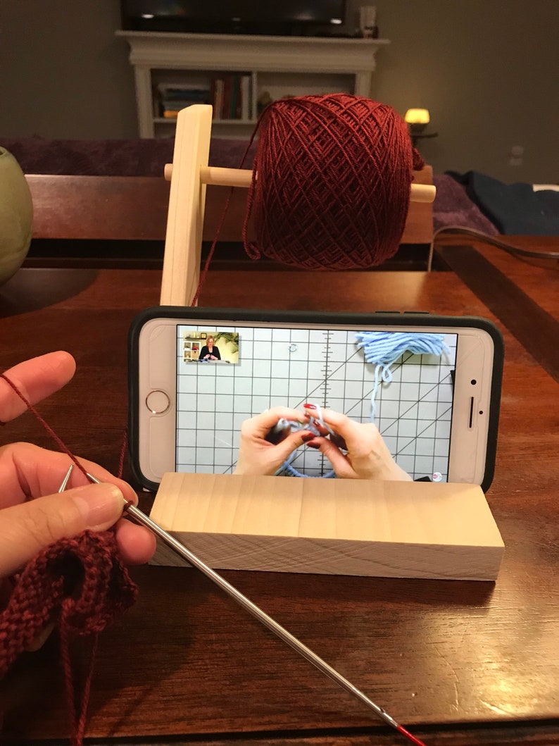 Travel Yarn Holder. This stand will hold your yarn and your Etsy