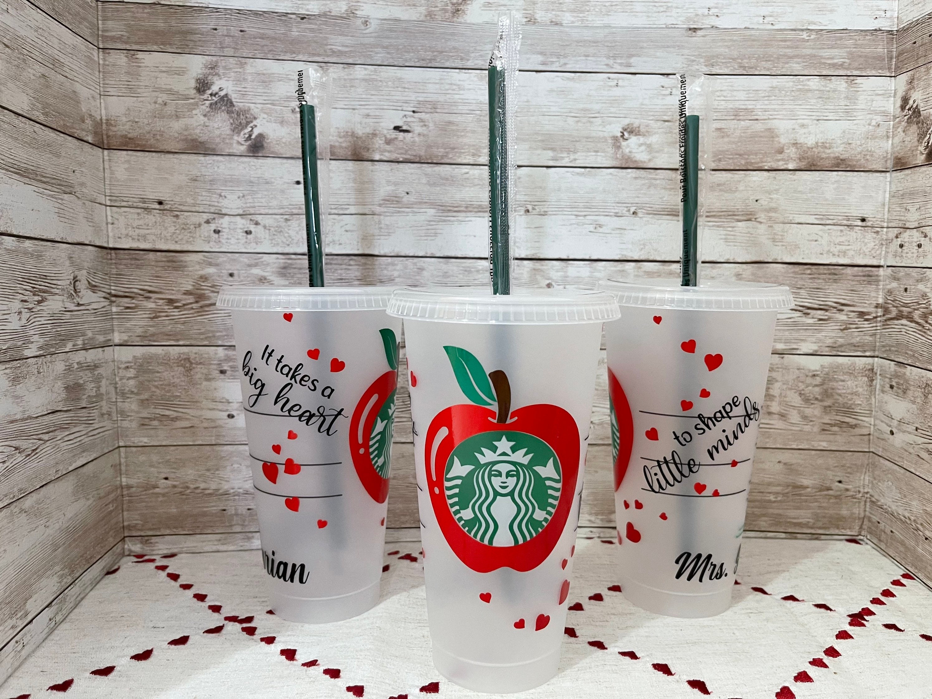 Teacher Starbucks Tumbler Cup It takes a big heart to shape little minds