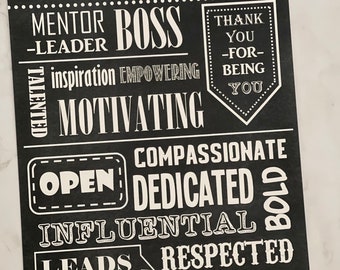 Boss appreciation sign, boss's day, boss printable, gift, Christmas gift, employer, supervisor, manager, instant download