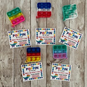 Pop It Valentine Day Cards - Dinosaur