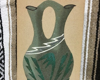 Vintage Wedding Vase Sand Painting