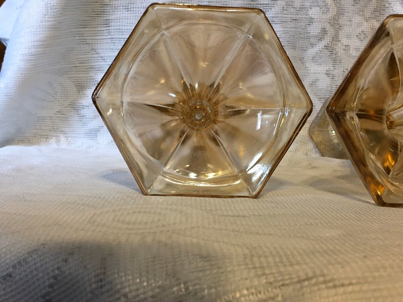 Glass Candlestick Tapers Holders Vintage